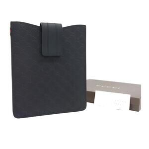 GUCCI GG Canvas Guccissima Web Sherry Line iPad Case Black 256575